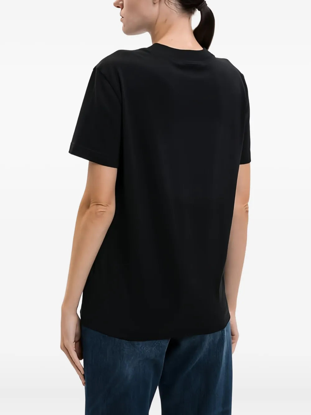 Dolce & Gabbana Women Black T-Shirt With Contrasting Logo