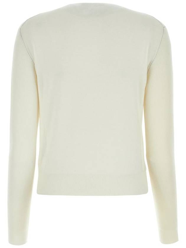Fendi Logo Cashmere Blend Knit Top White