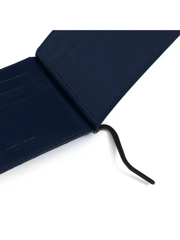 Bottega Veneta Intrecciato Money Clip Card Wallet Navy