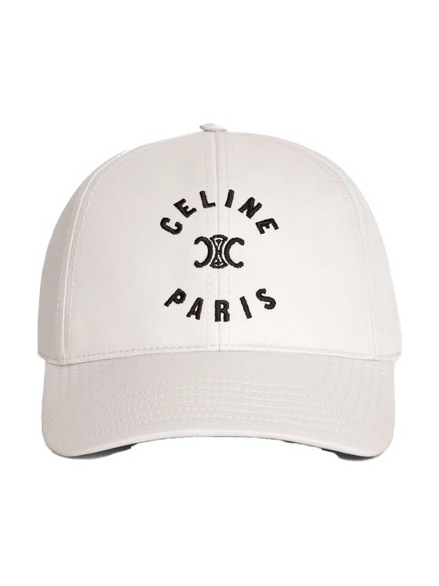 CELINE Paris Triomphe Embroidered Ball Cap Craie