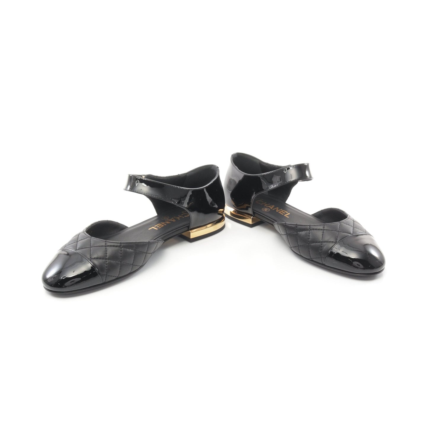 Chanel Ballerina Ballet shoes Lambskin Patent leather Black