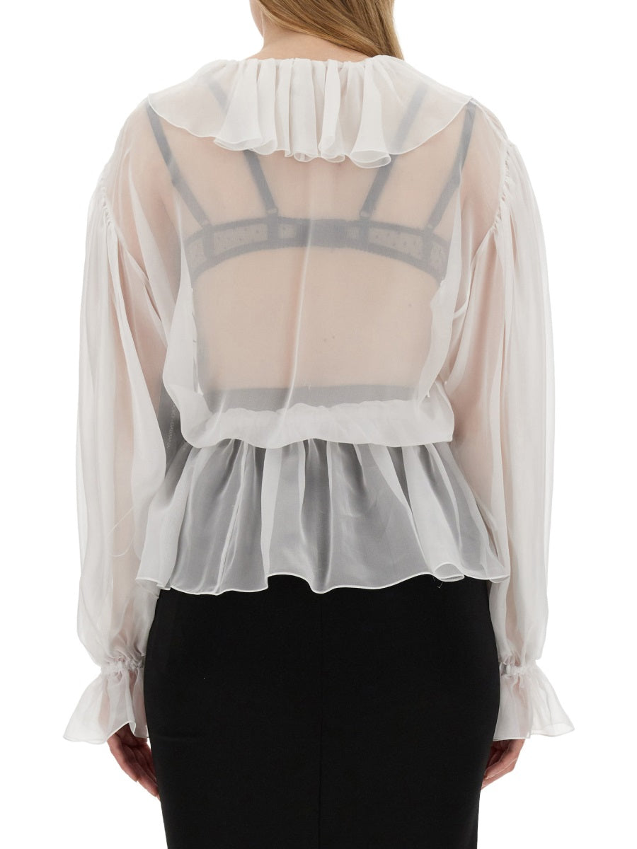 Dolce & Gabbana Women Chiffon Blouse With Ruffles