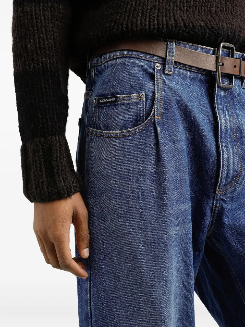 Dolce & Gabbana Men Jeans With Logo Appliqué