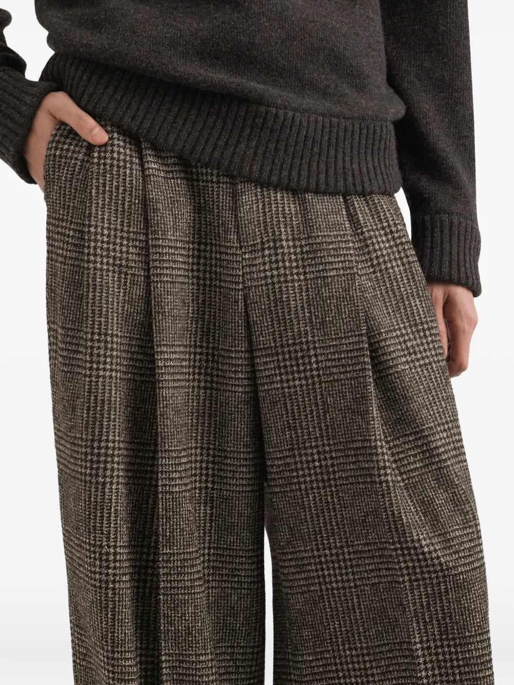 Dolce & Gabbana Men Wide-Leg Plaid Trousers