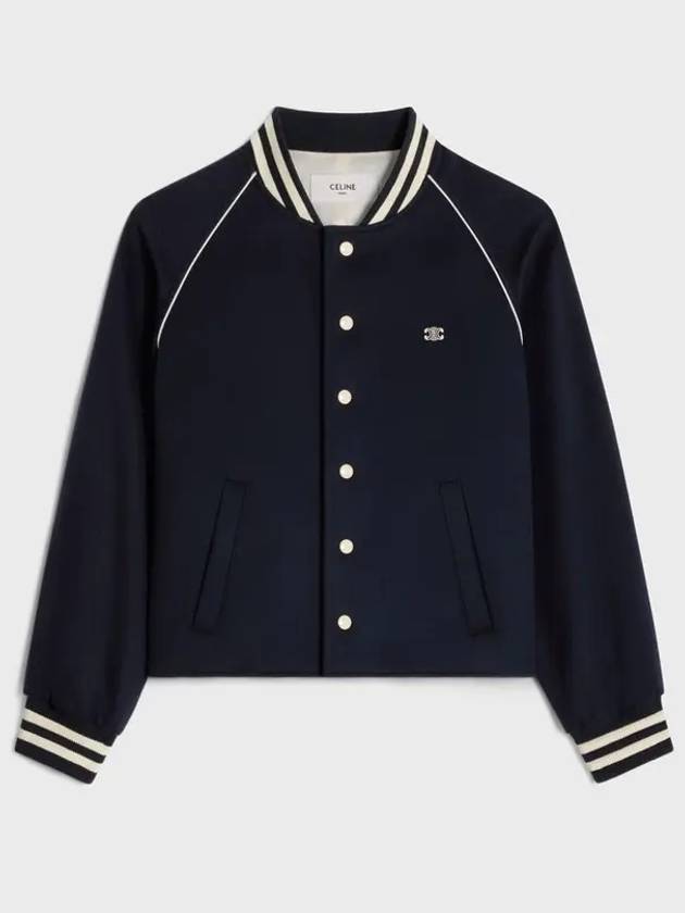 CELINE Triomphe Teddy Wool Jacket Navy