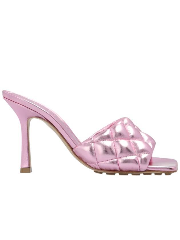Bottega Veneta Glossy Padded Sandals Heel Pink