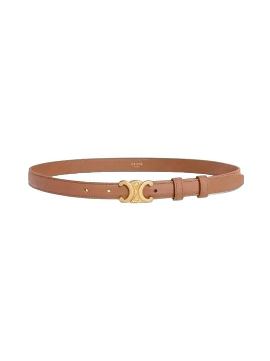 CELINE WoMen's Small Triomphe Smooth Calfskin Belt Brown