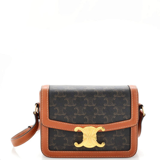 Celine Triomphe Shoulder Bag Triomphe Coated Canvas Teen