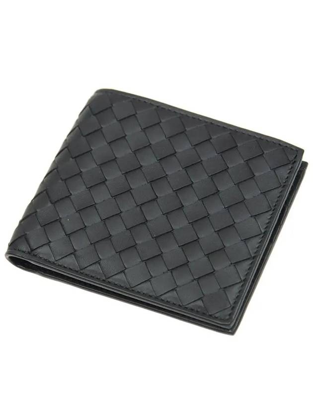 Bottega Veneta Intrecciato Weaving Half Wallet Black