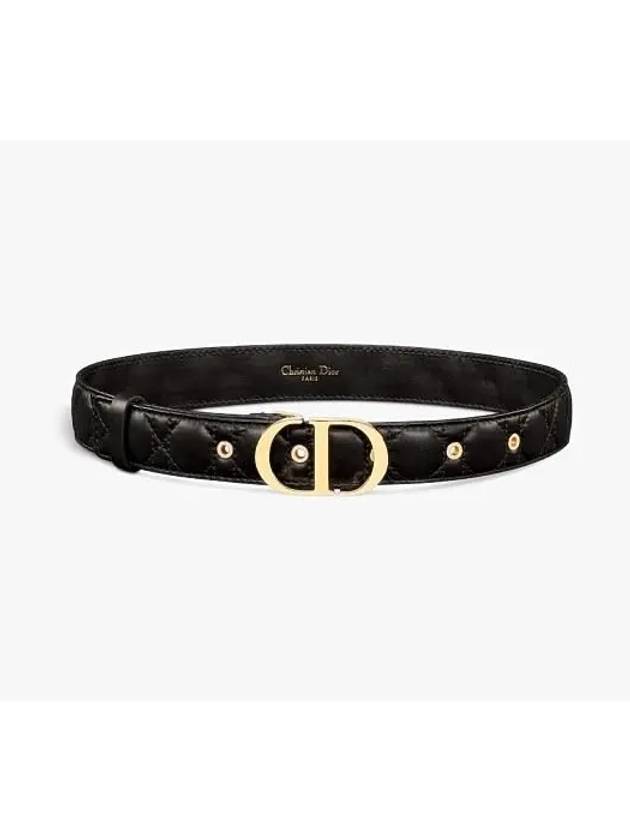 30MM Montaigne Cannage Calfskin Belt Black Dior