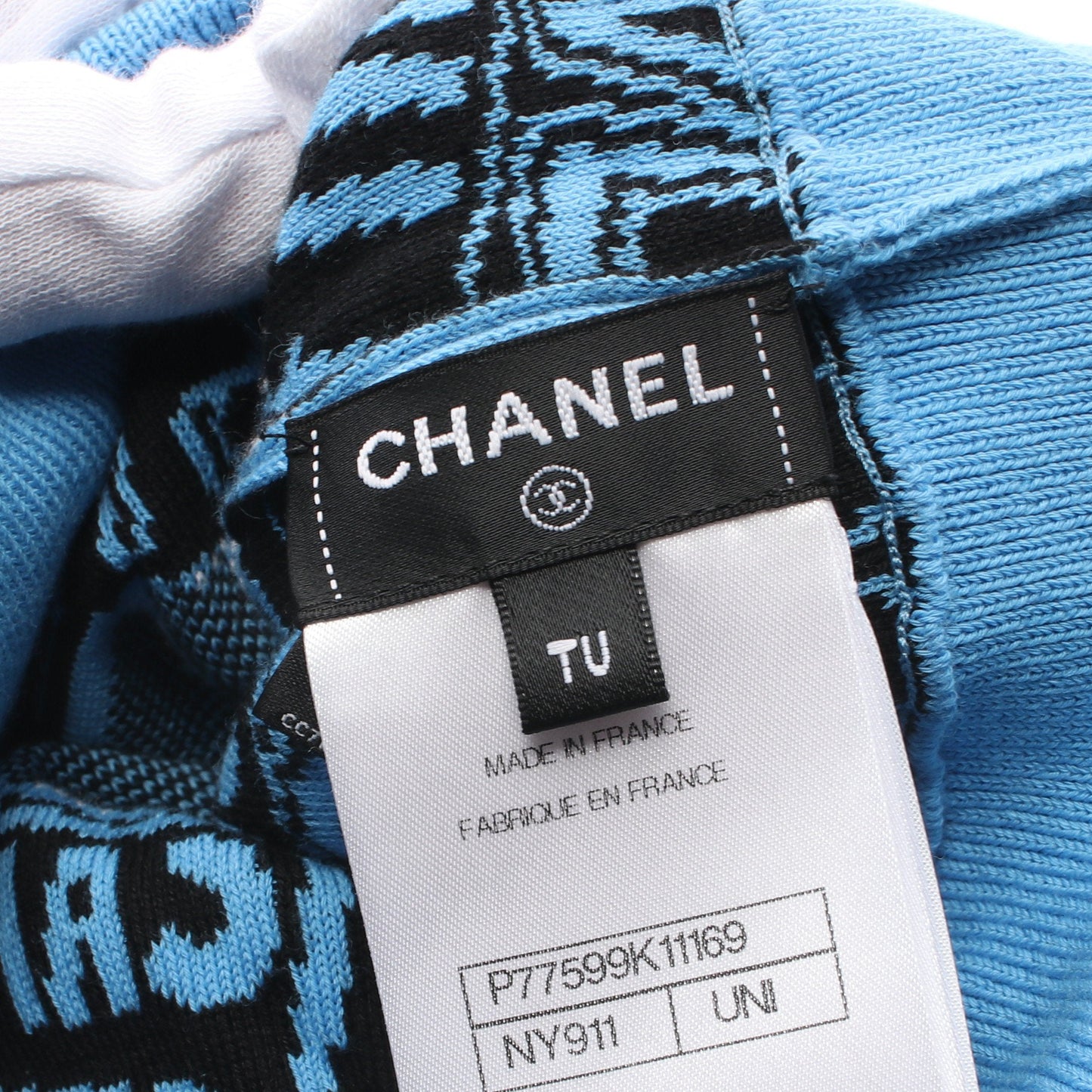 Chanel Beanie Cotton Light blue Multicolor