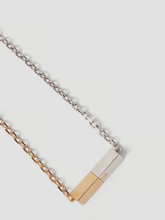 Bottega Veneta Dual Tone Necklace Silver