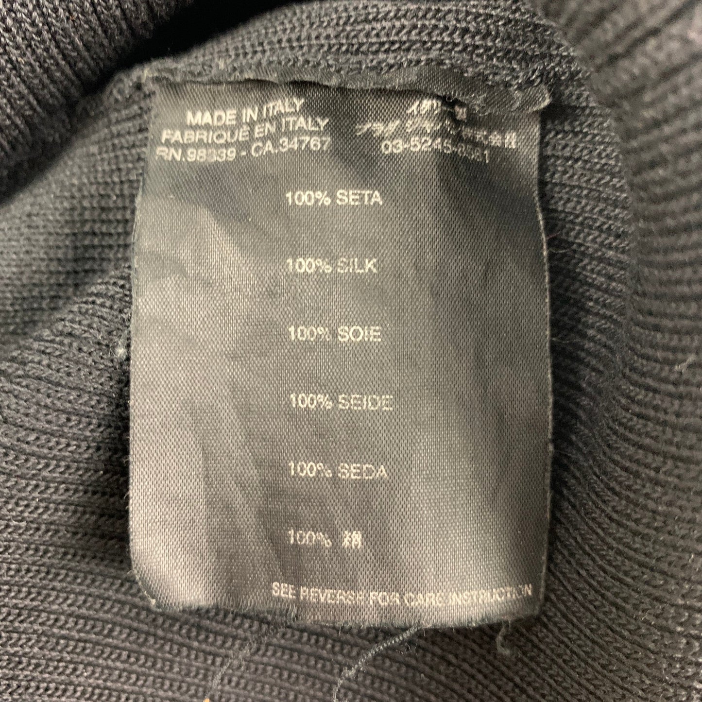 PRADA Size 4 Black Silk Ribbed Pullover