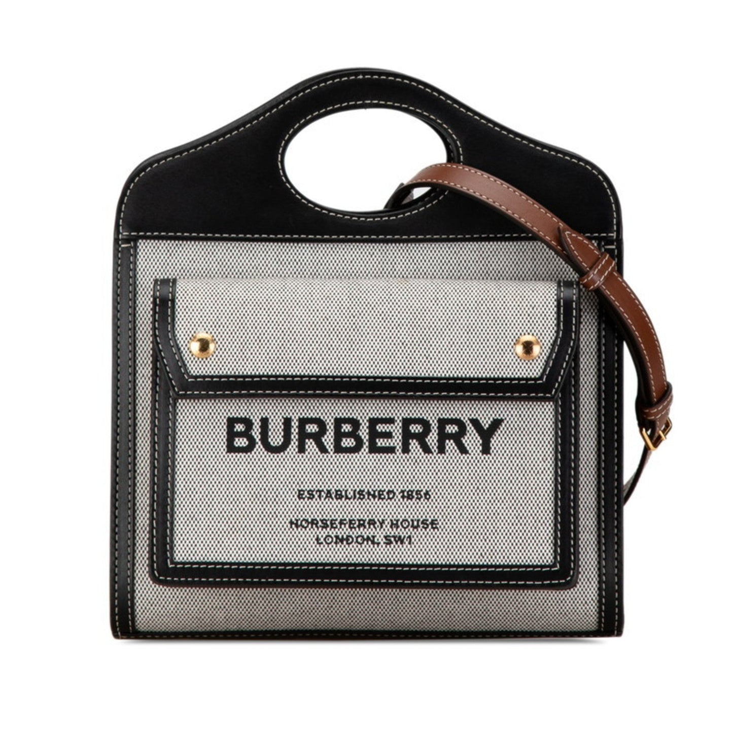 Burberry   Canvas Leather Handbag Shoulder Bag ()