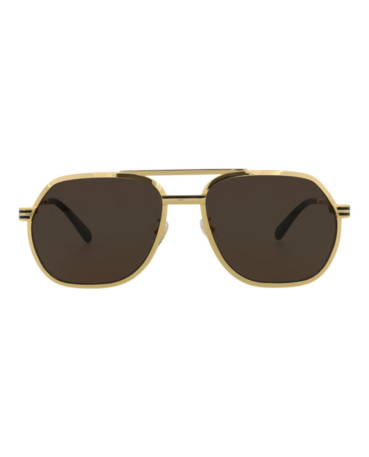 Aviator-Frame Metal Sunglasses