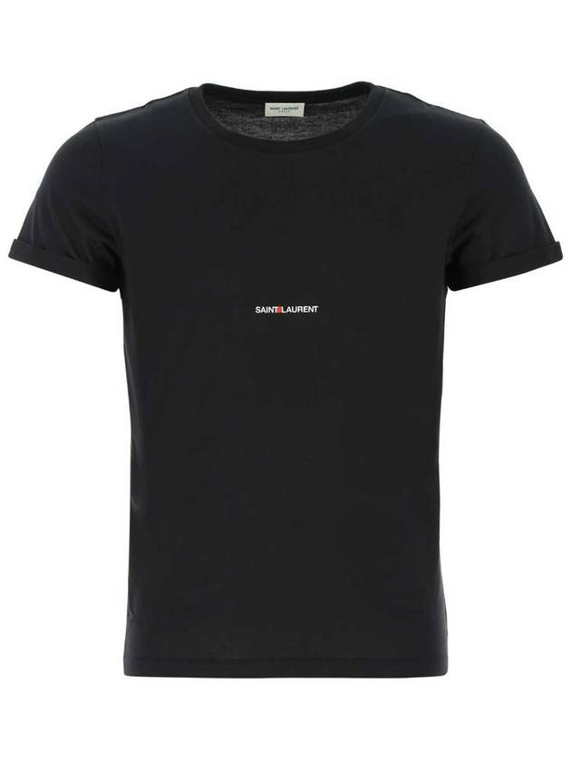 Saint Laurent Men's Small Logo Short Sleeve T-Shirt Black