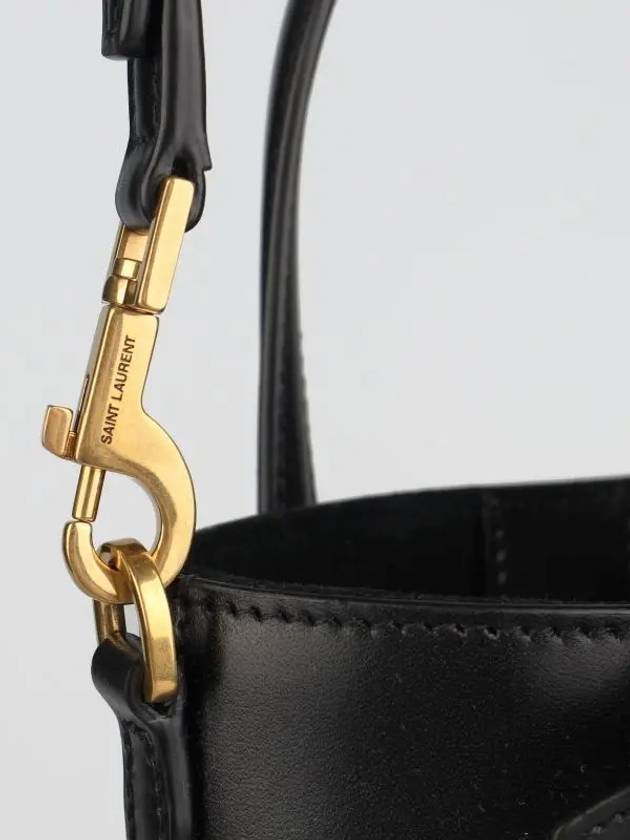 Saint Laurent Toy Small Leather Shopping Box Tote Bag Black