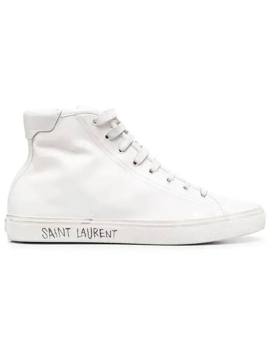 Saint Laurent Malibu Mid Leather High Top Sneakers