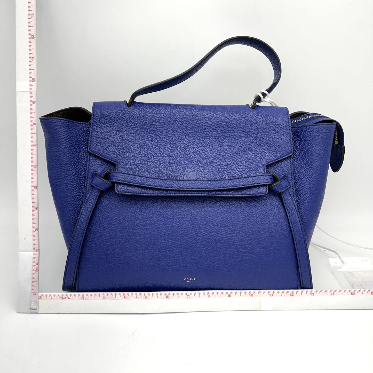 CELINE Blue Leather Mini Belt Top Handle Bag LA14931