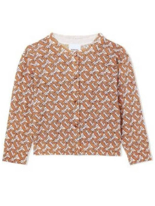 Burberry Burberry Girls Bright Orange Katrina Monogram Print Wool Cardigan, Size 4Y