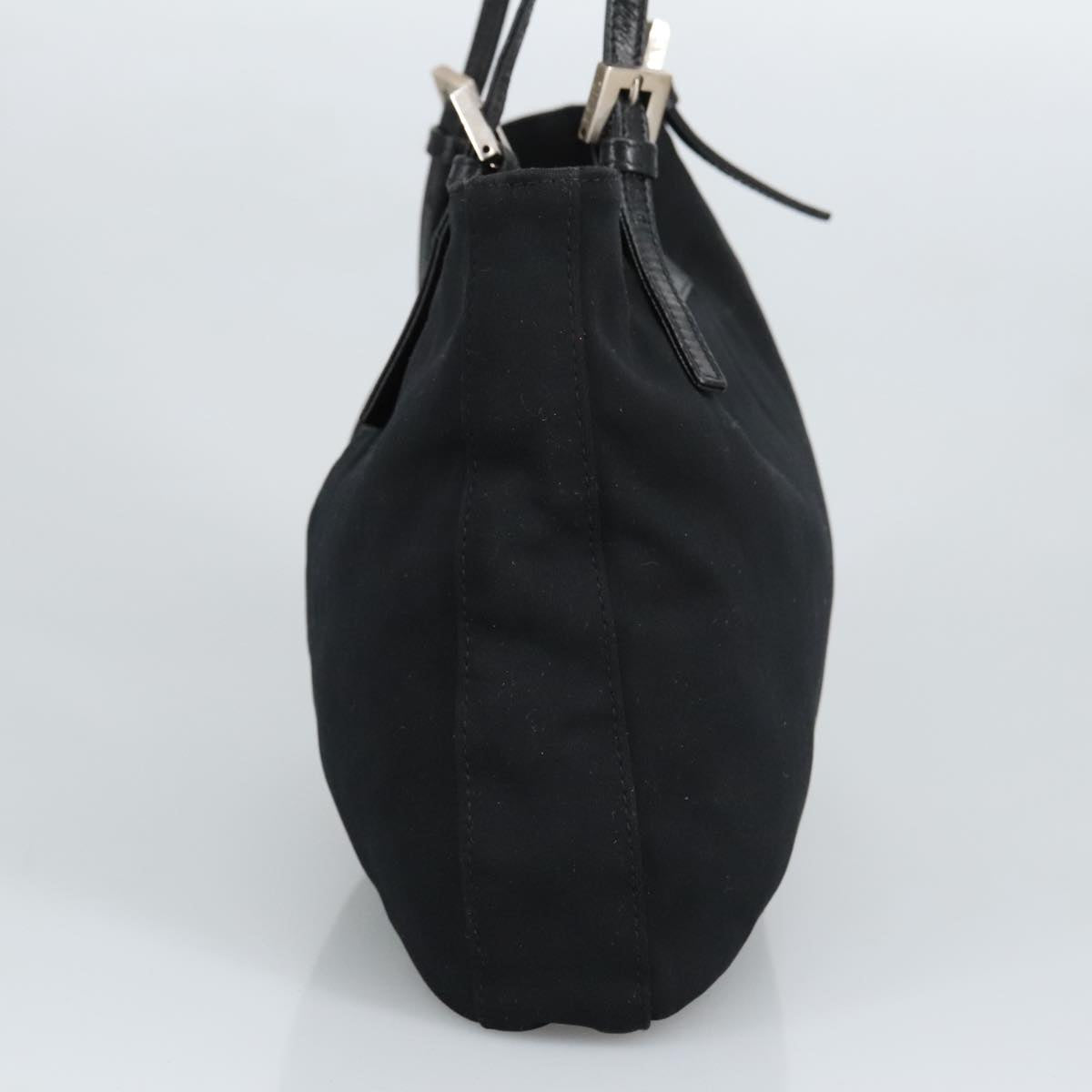 FENDI Mamma Baguette Shoulder Bag Nylon Black Silver98783