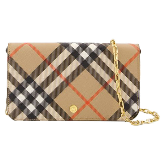 Bin Wallet On Chain - Burberry - Synthetic Leather - Beige