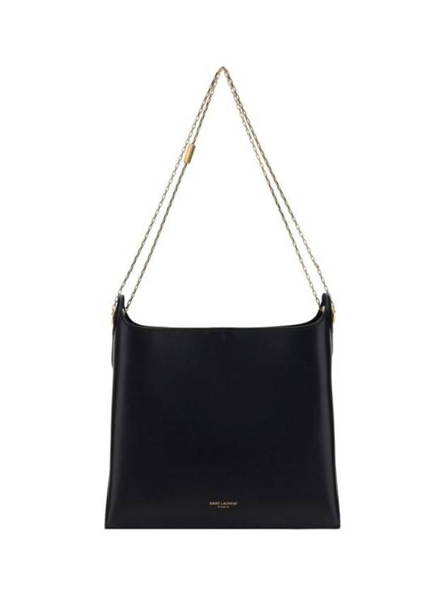 Saint Laurent Logo Print Shoulder Bag Black
