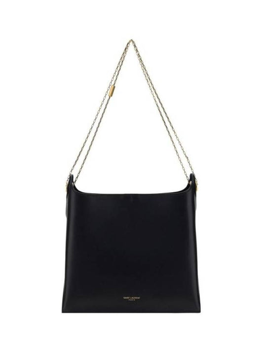 Saint Laurent Logo Print Shoulder Bag Black