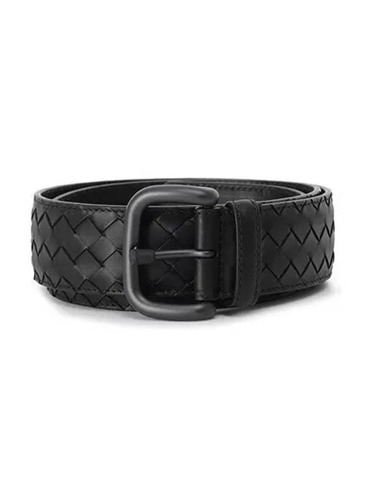 Bottega Veneta Intrecciato Leather Belt Black
