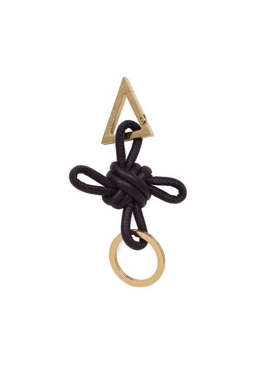 Bottega Veneta Triangle Nappa Key Holder Purple