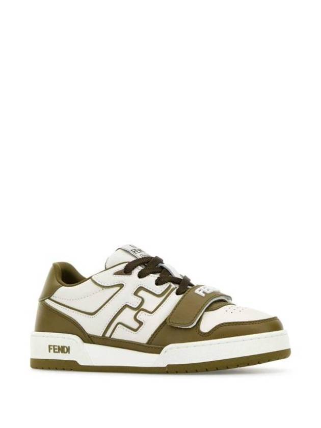 Fendi Women's Match Logo Lettering Low Top Sneakers Green