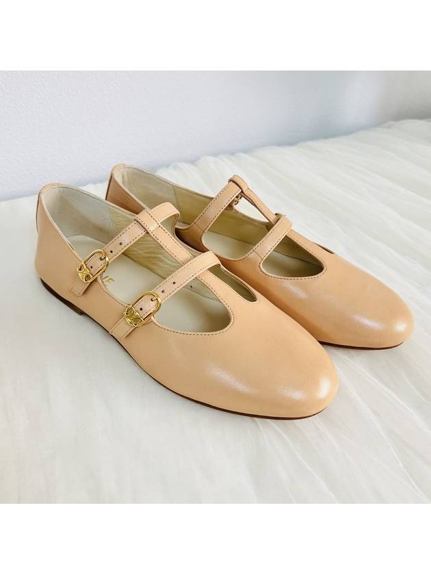 CELINE Les Double Strap Lambskin Ballerinas Pink