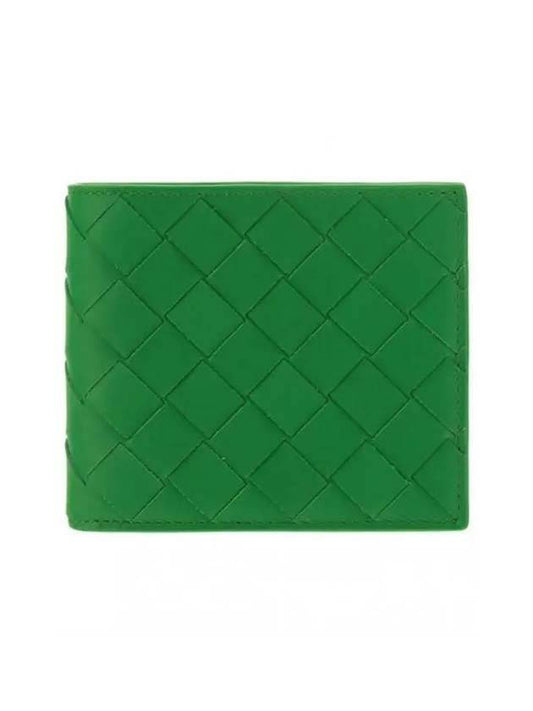 Bottega Veneta Intrecciato Bifold Half Wallet Green