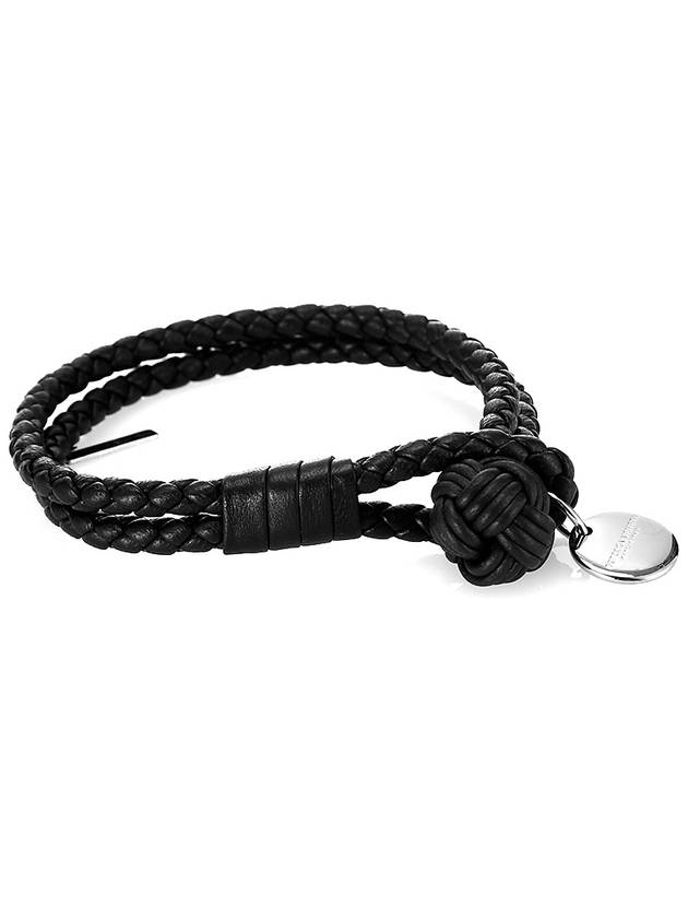 Bottega Veneta Intrecciato Double Weaving Bracelet Black