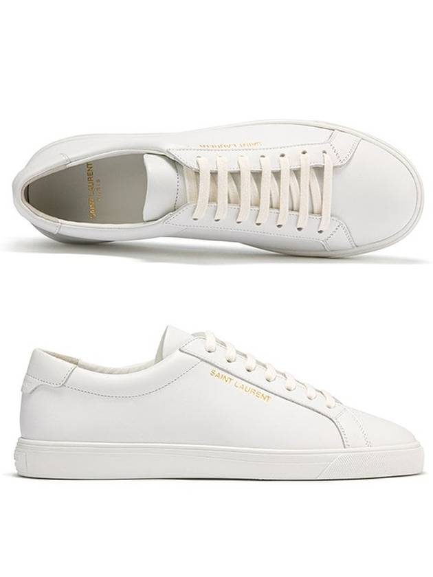 Saint Laurent Men's Andy Leather Low Top Sneakers White