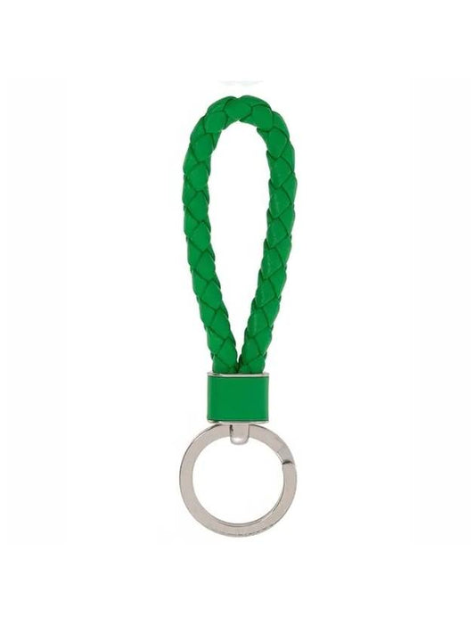 Bottega Veneta Intrecciato Leather Key Holder Parakeet