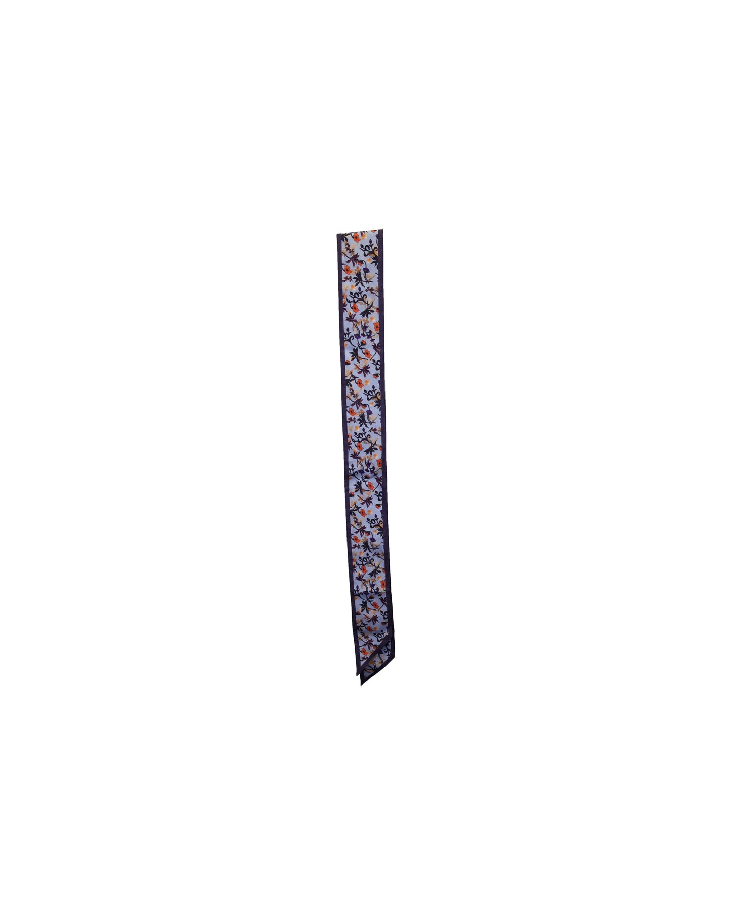 Chloe Floral Printed Scarf in Light Blue Silk