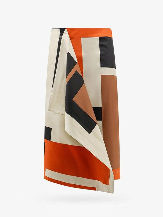 Fendi Maxi FF Puzzle Cotton Poplin A-Line Skirt