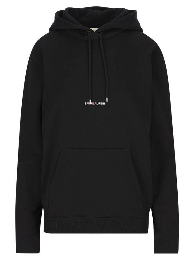 Saint Laurent Signature Logo Hooded Top Black