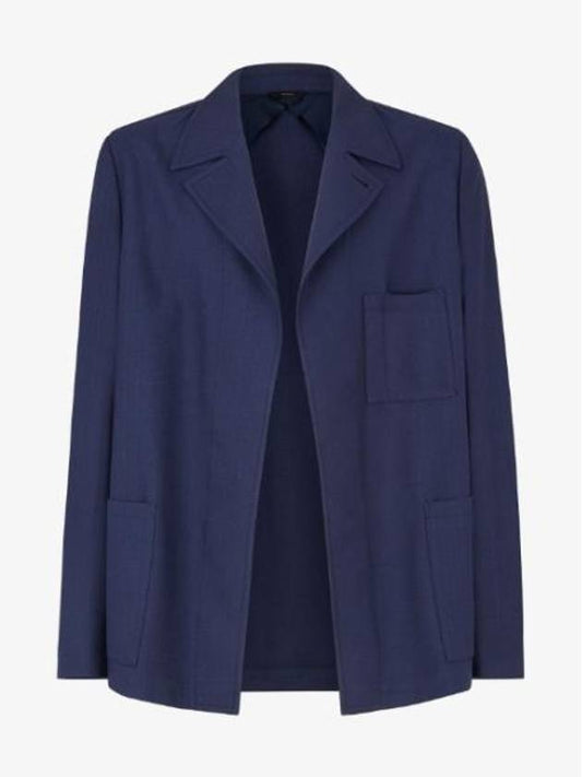 Fendi Single Breasted Wool Jacket Navy