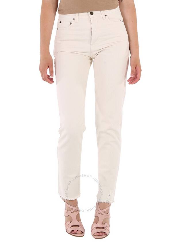 Saint Laurent Saint Laurent Distressed Straight-Leg Jeans, Waist Size 28"