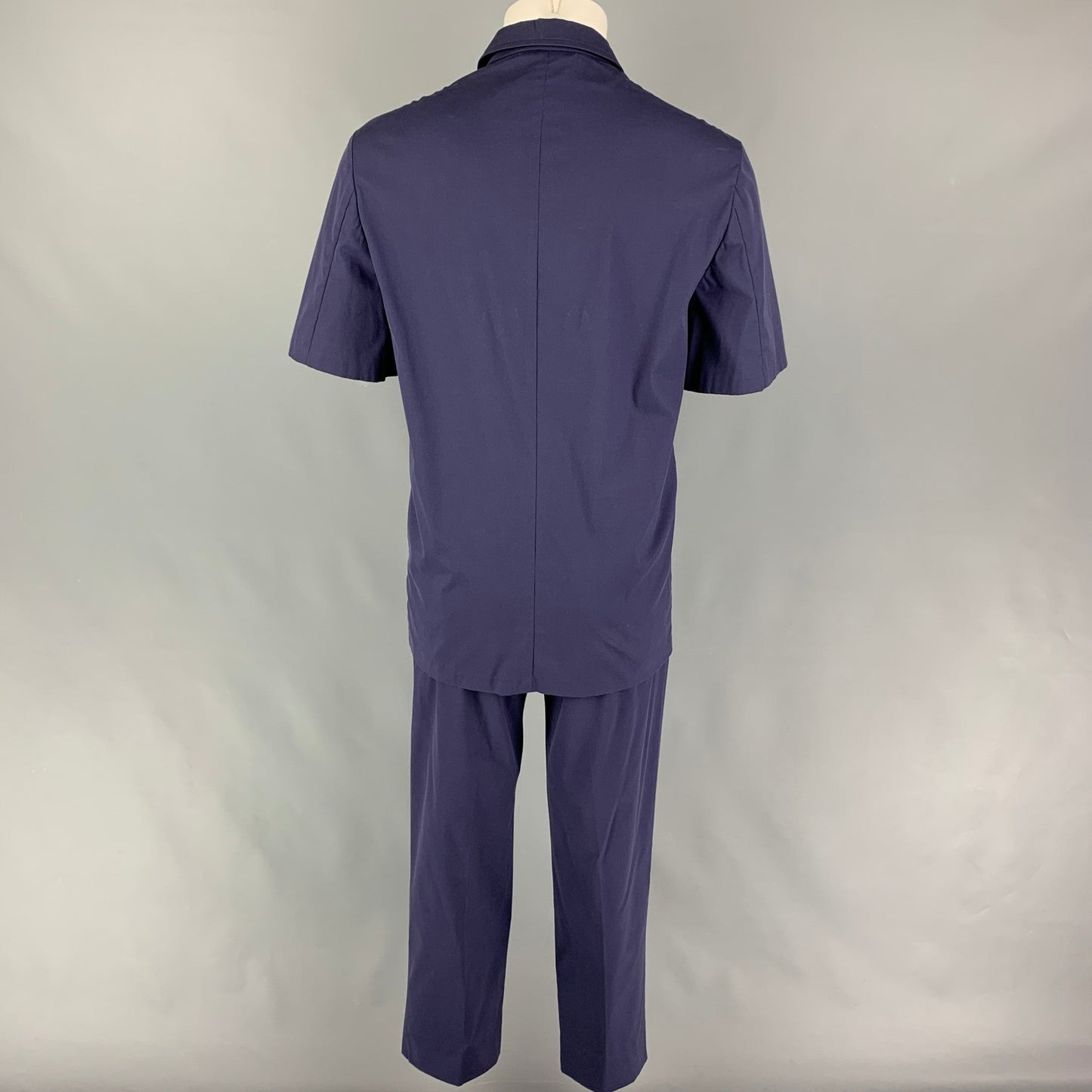 Vintage PRADA Size S Navy Cotton Spandex Buttoned 2 Piece Set