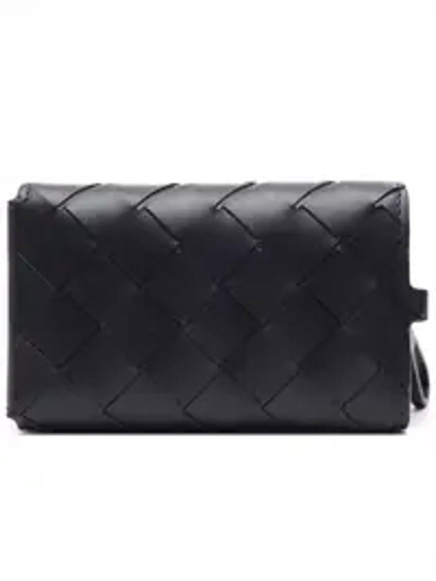 Bottega Veneta Intrecciato Key Holder Black