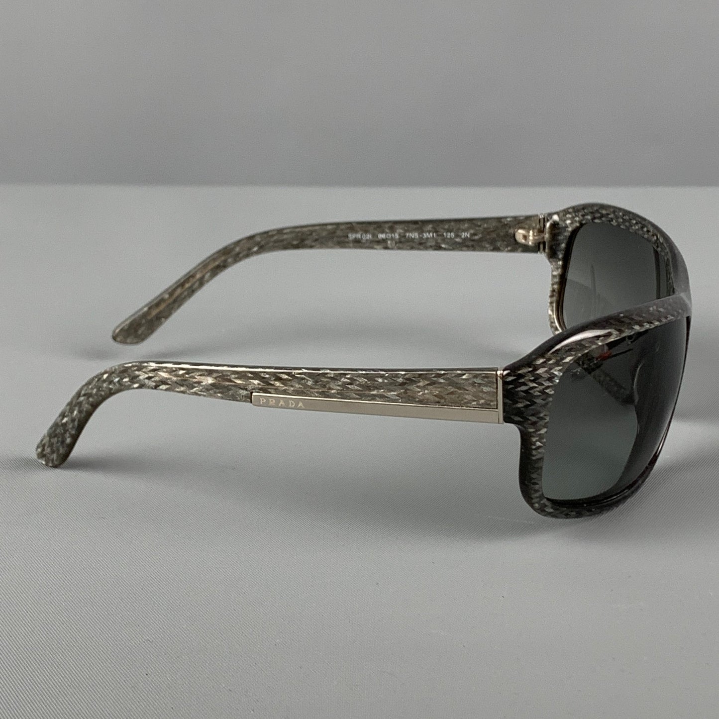PRADA Grey Shimmer Acetate Sunglasses