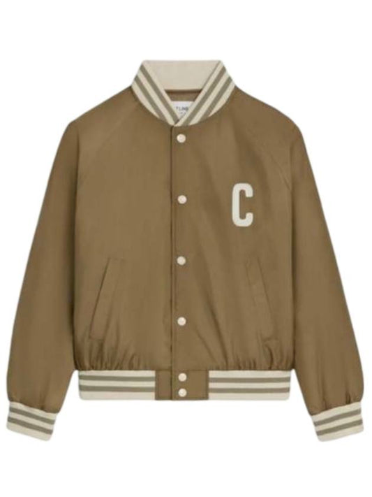 CELINE Paris Teddy Lightweight Nylon Bomber Jacket Caramel