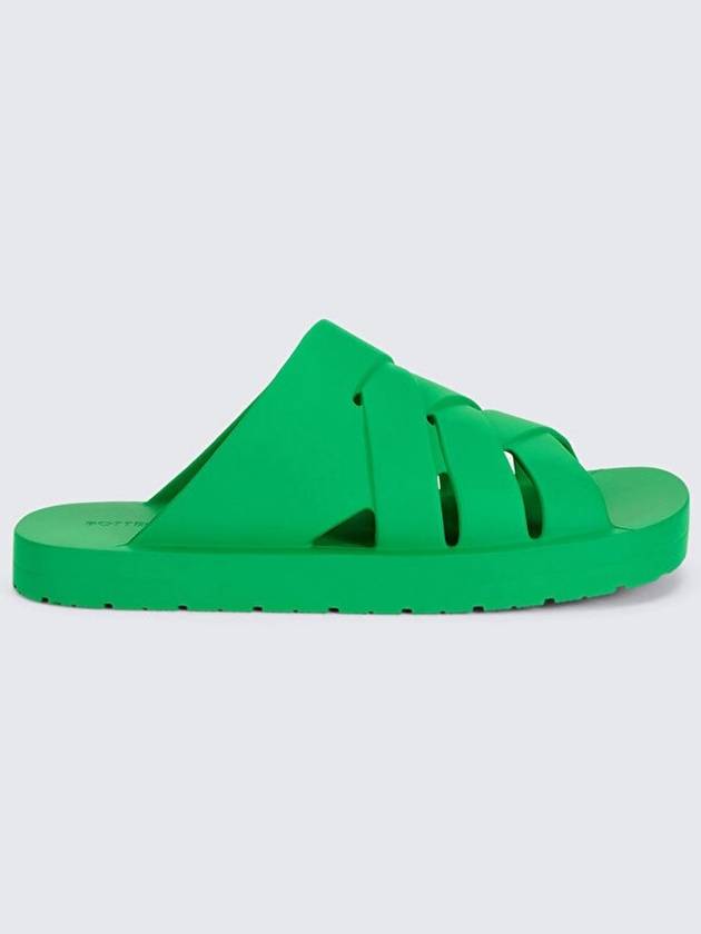 Bottega Veneta Flintston Intrecciato Matte Rubber Sandals Parakeet