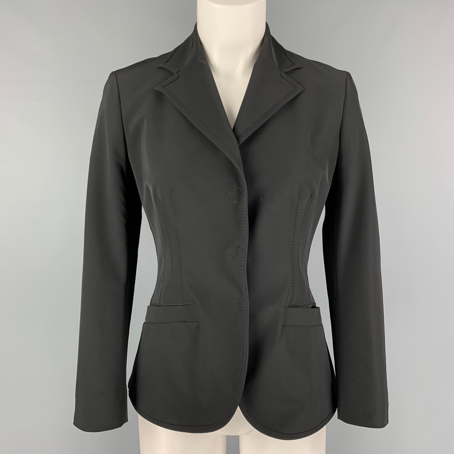 PRADA Size 4 Black Polyester Jacket