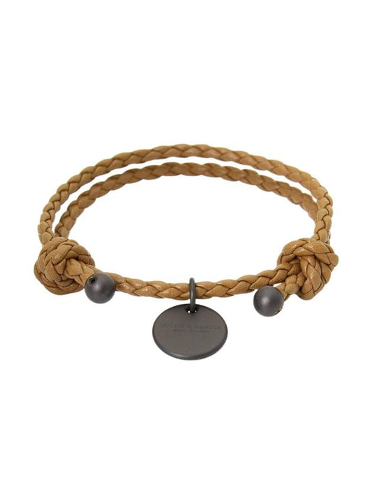 Bottega Veneta Intrecciato Leather Bracelet Brown