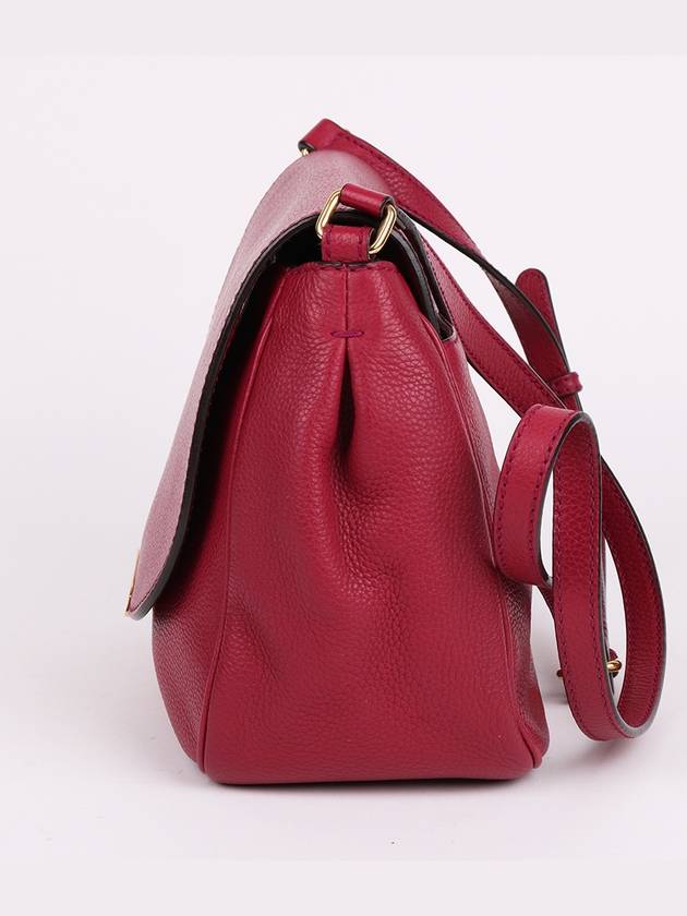 Fendi Gold logo burgundy square cross bag 8BT214