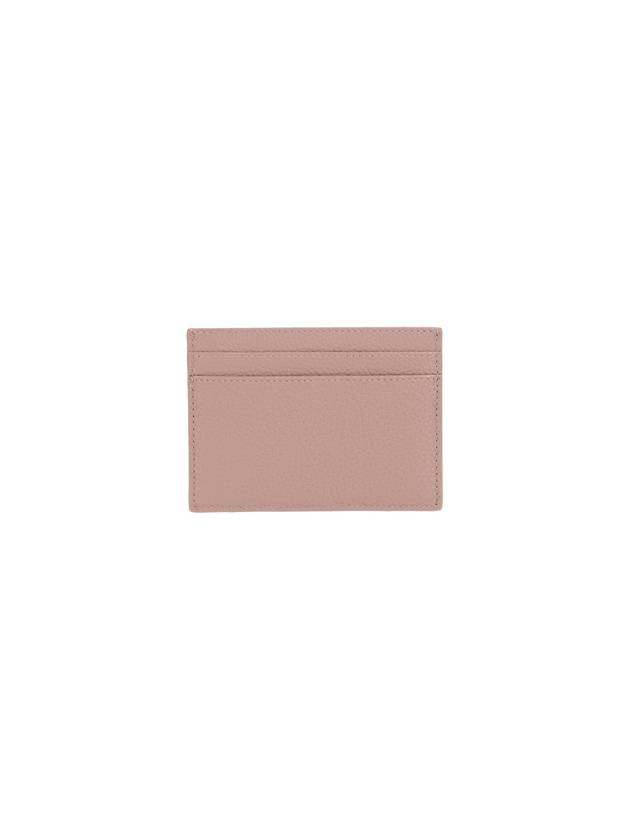 Saint Laurent Casandre Small Grain Leather Card Wallet Greysih Brown